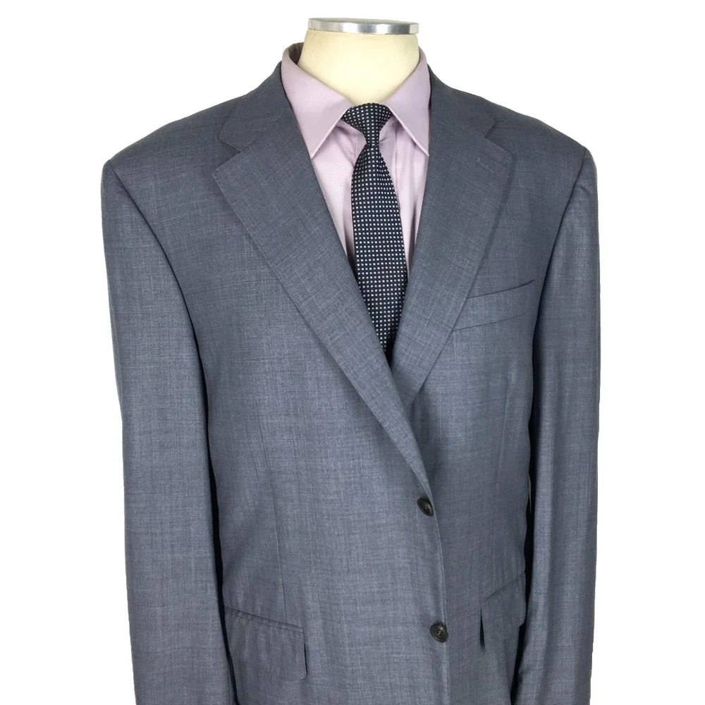 44L Canali 1934 Italy Mens 2 Button Wool Blazer Jacket Slate Gray